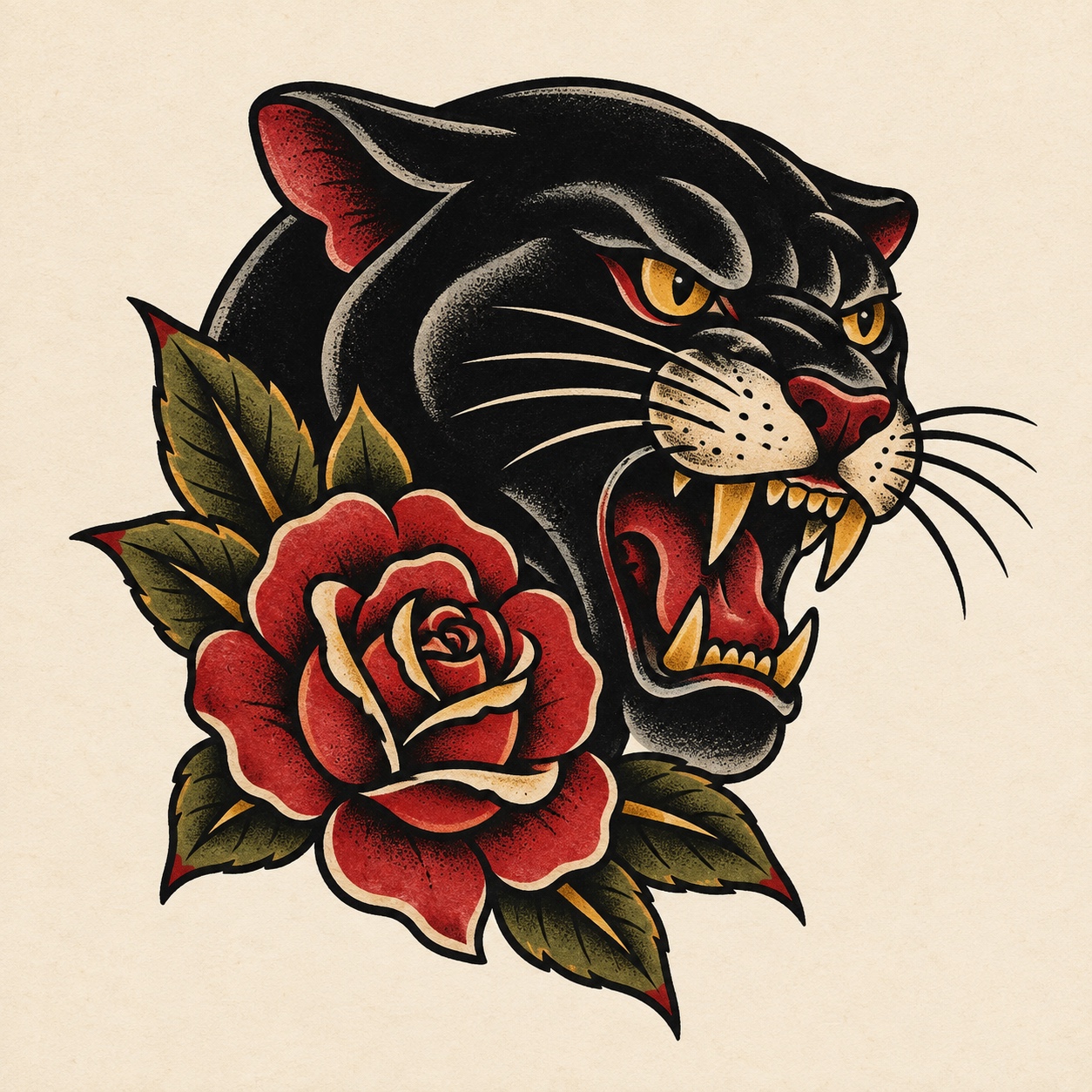 Black Panther & Rose flash design
